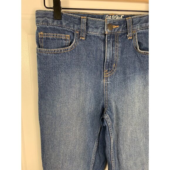Cat & Jack Girls Relaxed Straight Jeans - Size 14 Blue Denim Made in Vietnam - Picture 3 of 6